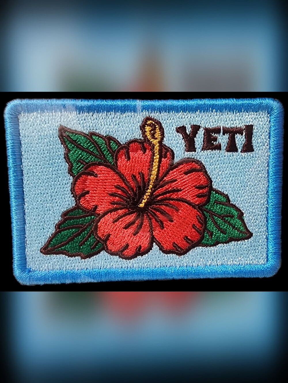 YETI Hawaiian Hibiscus Patch | Hawaii Exclusive, Red Flower Blue